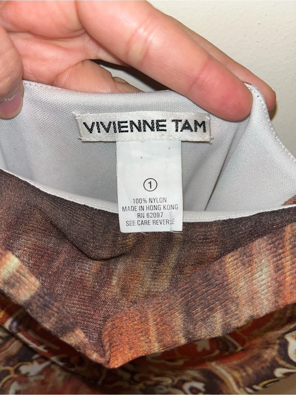 Vivienne Tam Brown Rust Print Dress - Picture 2 of 4
